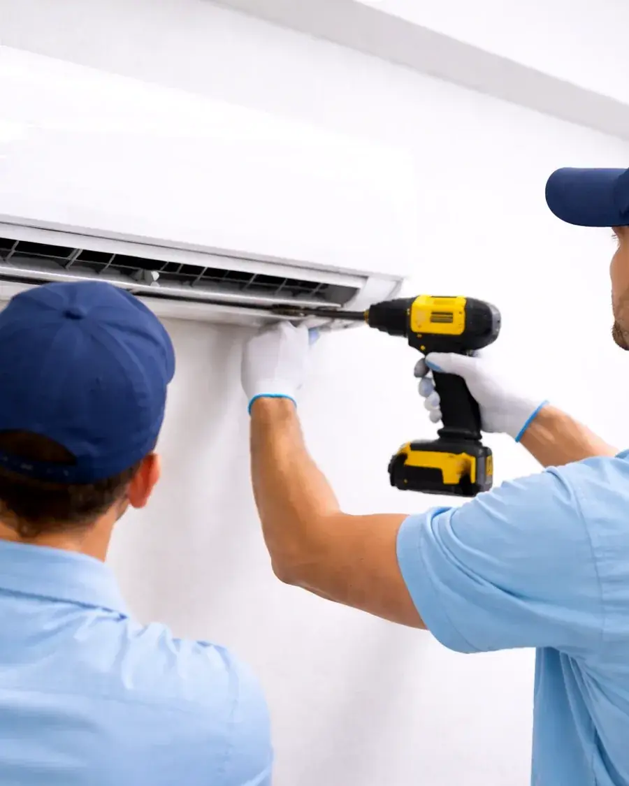Vayu AC Service technicians installing a split AC unit for a home in Greater Noida