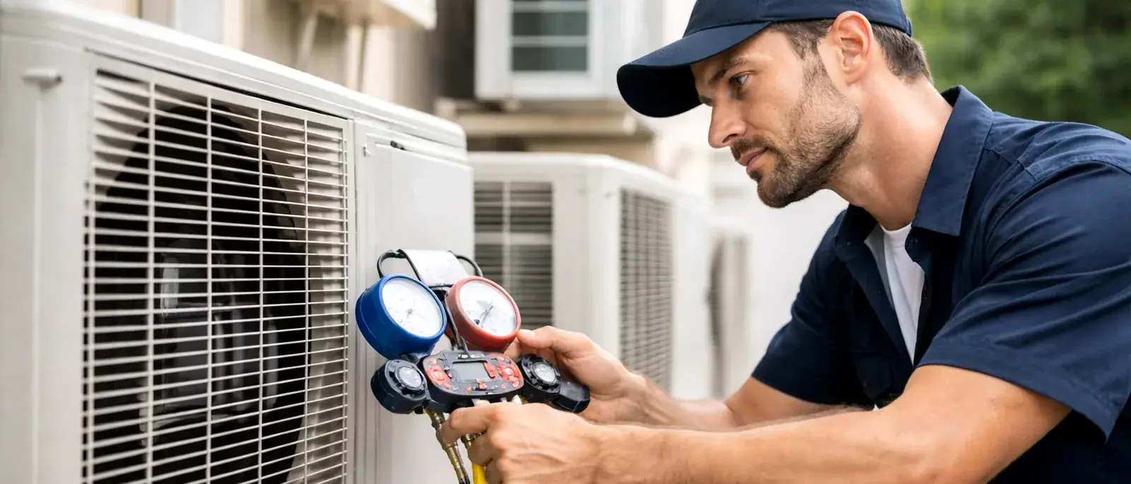 Outdoor AC units serviced by Vayu AC Service in Greater Noida